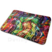 Rainbow Wave Mat Rug Carpet Anti-Slip Floor Mats Bedroom Rainbow Background Sky Vector Colorful Abstract Concept Blue Bright 2024 - buy cheap