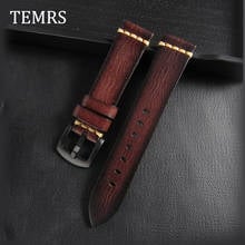 TEMRS Leather Watch Strap 18mm 20mm 22mm 24mm 26mm Band Watch Belt Handmade Cowhide Watchband Leather Classic Vintage 2024 - buy cheap