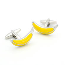 Men's Banana Cufflinks Quality Brass Material Yellow Color Food Fruit Cuff Links Wholesale & Retail Free Shipping 2024 - buy cheap