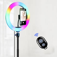 10" RGB LED Ring Light Selfie Photographic Lighting Colorful Fill Lamp Dimmable with Control Stand for TikTok Youtube Vlog Live 2024 - buy cheap