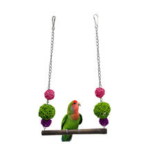 1pc Parrots Swing Toys Bird Accessories Interactive Parrot Swing Perch Bird Rattan Ball For Cage Pet Decorated Supplies 2024 - buy cheap