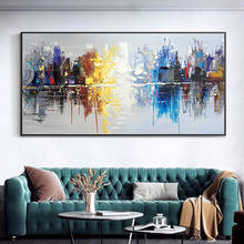 Abstrato paisagem urbana pintados à mão pintura a óleo sobre tela moderna grande parede pinturas pintados à mão pintura a óleo decoração da sua casa sem moldura 2024 - compre barato