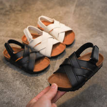 Summer Kids Leather Sandals Baby Girls Casual Shoes Children Beach Shoes Boys Black Sandals Fashion Sport Sandal SGZ001 2024 - buy cheap