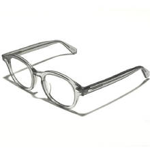 Johnny Depp-Gafas de ordenador para hombre y mujer, lentes transparentes, redondas, de acetato, Vintage, azul y verde 2024 - compra barato