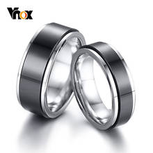 Vnox-anillos de boda elegantes de doble capa para mujer y hombre, bandas de acero inoxidable para parejas, adornos de regalo de aniversario para amantes 2024 - compra barato