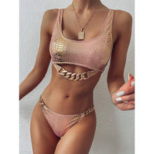 Bikini con estampado de serpiente para mujer, bañador femenino Sexy, conjunto de dos piezas, ropa de playa, ropa de playa, 2021 2024 - compra barato