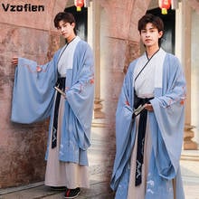 New Hanfu Men Retro Traditional Embroidery Tang Suit Ancient Chinese Hanfu Robe Costume Folk Dance Stage Performance Clothing 2024 - buy cheap