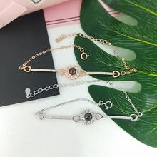 Luxo prata cor pulseiras para moda feminina jóias valentim rosa ouro pulseiras ajustável senhoras corrente pulseira 2024 - compre barato