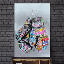 Guantes de boxeo para decoración del hogar, pintura en lienzo con grafiti artístico, pósteres e impresiones artísticos, arte callejero, guantes de boxeo, Imagen en lienzo 2024 - compra barato