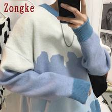 Zongke suéter listrado masculino, pulôver de malha listrada para homens, roupa harajuku, moda coreana 2xl 2021 para primavera 2024 - compre barato
