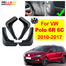 4 pces aletas da lama do carro para vw polo 6r 6c 2016 2010 2011 para-lamas para-choque traseiro dianteiro guarda respingo acessórios de automóvel 2013-2017 2024 - compre barato