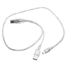 Новый продукт, Лучшая цена, прочный двойной USB 2,0 A штекер мини USB B 5-контактный Мужской кабель для передачи данных для 2,5 HDD жесткого диска 2024 - купить недорого