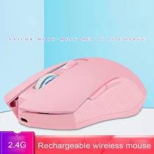 Rosa mouse óptico silencioso de led, mouse sem fio usb 1600 ghz 2.4 dpi para pc e notebook 2024 - compre barato