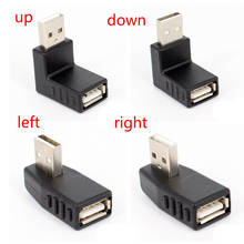 Черный/синий 90 градусов вертикальный левый вверх вниз угловой адаптер USB 3,0 2,0 штекер на гнездо M/F преобразователь коннектора 2024 - купить недорого
