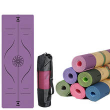 183*61*0.6cm TPE Yoga Mat With Position Line Sport Carpet Mat Environmental Fitness Gymnastics Antiskid Mat Bag Set For Beginner 2024 - buy cheap