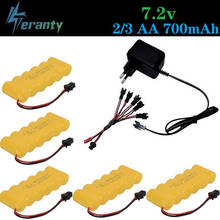 7.2v 700mAh Battery and 7.2v Charger For RC Cars Robots Tanks Train Gun Boats 2/3AA Battery NiCD 7.2v Rechargeable Battery Pack 2024 - buy cheap