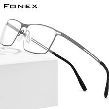 FONEX B Titanium Glasses Frame Men Semi Rimless Prescription Eyeglasses Ultralight Myopia Optical Frames Screwless Eyewear 874 2024 - buy cheap