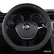 KADULEE Microfiber Leather Car Steering Wheel Cover For Hyundai i20 i30 i40 Tucson Solaris ix35 Creta Santa fe Kona Elantra 2024 - buy cheap