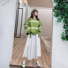 H9541 Women College Style Loose Striped Sweater Winter Fall Korean Casual Pullover Girl Student High Quality Jumper Top Clothes 2024 - buy cheap