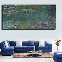 Pintura abstracta en lienzo de loto de agua de Claude Monet, carteles e impresiones de Cuadros, imagen artística de pared para sala de estar, decoración del hogar, Cuadros 2024 - compra barato