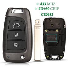 Bilchave 3BTN For Hyundai Elantra Solaris 2017 Santa Fe Verna Tucson i35 i40 Genesis Fe Smart 433Mhz 4D+60 Chip Remote Car Key 2024 - buy cheap