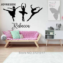 JOYRESIDE Dance Custom Names Ballet Dancers Wall Sticker Livingroom Wall Decals Ballet Girls Personalized Names Wall Decor WM371 2024 - buy cheap