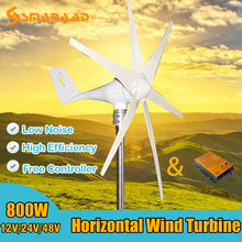 Free Energy 600w 800w 1000w Horizonta Wind Turbine Generator 12v 24v 48v Windmill Low Noise Small Mill Homeuse Low Wind Seppd 2024 - buy cheap