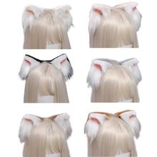 Lovely Faux Fur Kitten Ears Lolita Hair Clips Japanese Anime Cosplay Furry Animal Hairpins Halloween Costume Party Props 2024 - buy cheap