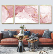 Modern Luxury European Art Canvas Painting Living Room Bedroom Art Wall Home Decoration Poster Nordic Abstract Pink Gold Picture 2024 - buy cheap