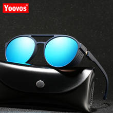 Круглые Солнцезащитные очки Yoovos, Мужские Винтажные Солнцезащитные очки в стиле ретро стимпанк, мужские солнцезащитные очки в стиле панк, зеркальные солнцезащитные очки для мужчин, 2021 2024 - купить недорого