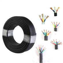 22 awg 0.3mm2 rvv 2/3/4/5/6/7/8/10/12/14/16/18 núcleos condutor de fio de cobre elétrico rvv preto 2024 - compre barato