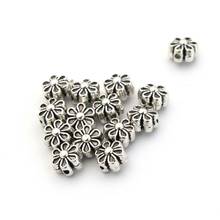 50 pçs metal tibetano prata flor espaçador solta contas para jóias handmaking diy pulseira colar contas acessórios atacado 2024 - compre barato