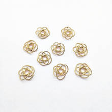 New arrival! 18x17mm 50pcs Plating Real gold Flower Connector Charm for Earrings DIY parts,Jewelry Earrings Findings & Component 2024 - buy cheap