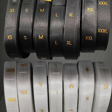 500pcs Free Shipping GARMENT SIZE LABEL Clothing Tags Black Background Wooden Lock Machine Metal Gold Yarngold Letters1.2x3.5cm 2024 - buy cheap