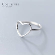 Colusiwei New Design Sterling Silver 925 Simple Minimalist Heart Finger Rings for Women Wedding Engagement Statement Jewelry 2024 - buy cheap