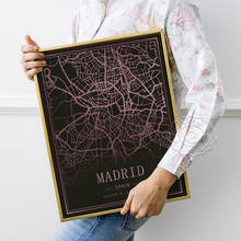 Художественный постер с изображением карты туристического города мира, испанские пейзажи, точечные художественные принты, долгота и широту, флуоресцентные линии, настенные наклейки 2024 - купить недорого