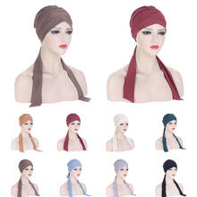 Muslim Women Hijab Turban Chemo Cap Instant Scarf Inner Hat Long Tail Cancer Beanie Bonnet Islamic Head Wrap Headscarf Headwear 2024 - buy cheap