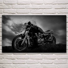 Carteles de tela monocromática para motocicleta, cuadro en blanco y negro, decoración para el hogar y la sala de estar, KM883 2024 - compra barato