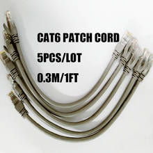 5 шт./лот, Лучшая цена, провод, кабель CAT6 UTP 0,3 м/1 фут, RJ45 круглый Lan-кабель, кабели Ethernet, Сетевой провод, патч-корд, сделано в Китае 2024 - купить недорого