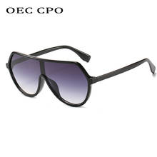 OEC CPO Women Flat Top Square Sunglasses Women Brand Fashion One Piece Gradient Sun Glasses Female Big Frame Men Eyewear UV400 2024 - buy cheap