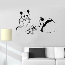 Calcomanía de pared de Pandas para decoración del hogar, bonito Mural de oso de bambú, pegatinas de vinilo para ventana, dormitorio de niños, guardería, extraíble, Q120 2024 - compra barato