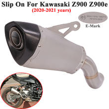 Slip On For Kawasaki Z900 A2 Z900e 2020 2021 Motorcycle HP Exhaust Escape Modify Link Pipe Carbon Fiber Muffler DB Killer E Mark 2024 - buy cheap