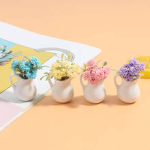 Casa de bonecas em miniatura, 1 peça, 1:12, jardim das fadas, ornamento, mini vaso de flores, pote de flores, decoração de casa de bonecas, modelo de bonsai para crianças 2024 - compre barato