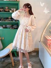 Sannian Women Dress  Autumn Sweet Temperament Fungus Side Long-sleeved Stitching Mesh Embroidery Dresses Women Clothes 2024 - buy cheap