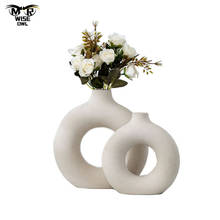 Donuts Flower Pot Nordic Circular Hollow Ceramic Vase Home Decoration Accessories Office Desktop Living Room Interior Decor Gift 2024 - купить недорого