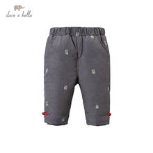 DBJ15688 dave bella winter baby boys down pants baby Chinese style pockets padded trousers children high quality down trousers 2024 - buy cheap