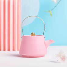 Pink Handle Pot Creative Personality Cute Girl Kung-Fu Tea Set Single Kettle Living Room Household Desktop Ceramic Flower Teapot 2024 - buy cheap
