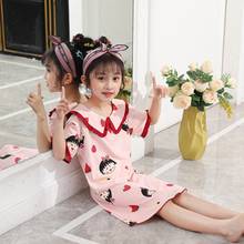 New Skirt Short Sleeve Nightdress Summer Big Child Lovely Nightgown Cartoon Princess Dress Girl Pajamas Home Clothes Homewear 2024 - buy cheap