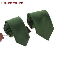 HUISHI-corbatas verdes para hombre, corbata de negocios ajustada a la moda, color verde oscuro, 6cm, 8cm, 1200 agujas, 2019 2024 - compra barato
