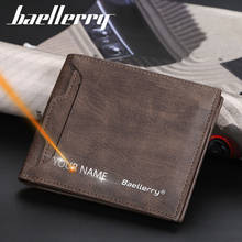 Customized Men Wallets Free Name Engraving Card Slots High Quality Male Purse New PU Leather Coin Holder Men Wallets 2024 - buy cheap